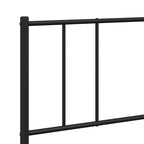 vidaXL Metal Bed Frame with Headboard, No Mattress