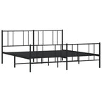 vidaXL Metal Bed Frame with Headboard, No Mattress