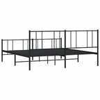 vidaXL Metal Bed Frame with Headboard, No Mattress