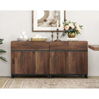 WAMPAT Modern Buffet Sideboards with Adjustable Shelves, Coffee Bar Table for Dining Room