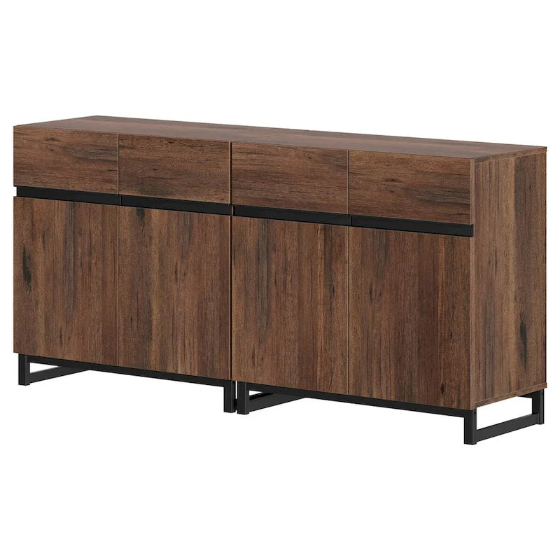 WAMPAT Modern Buffet Sideboards with Adjustable Shelves, Coffee Bar Table for Dining Room