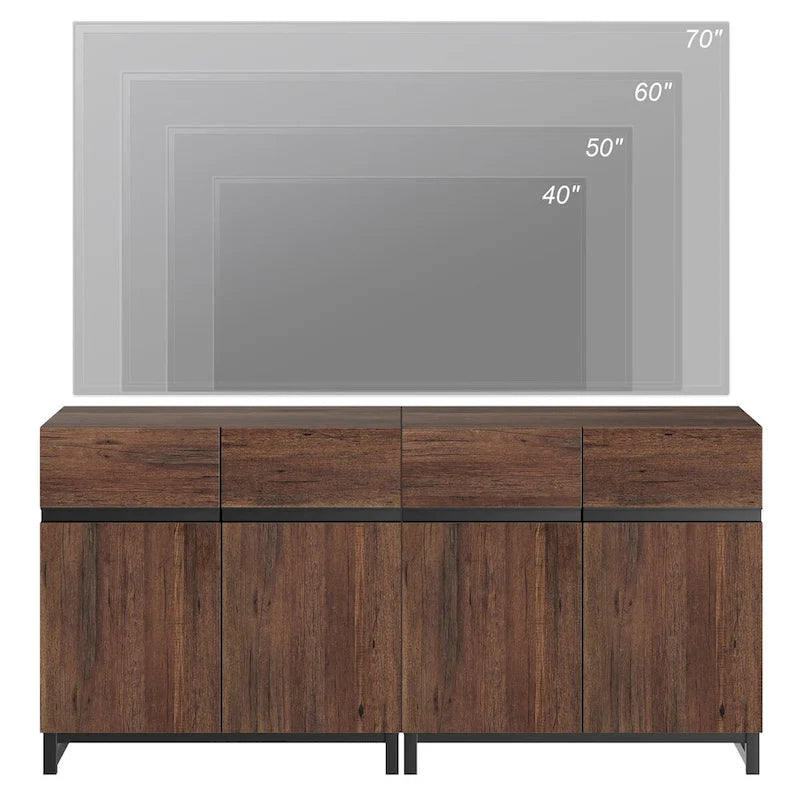 WAMPAT Modern Buffet Sideboards with Adjustable Shelves, Coffee Bar Table for Dining Room