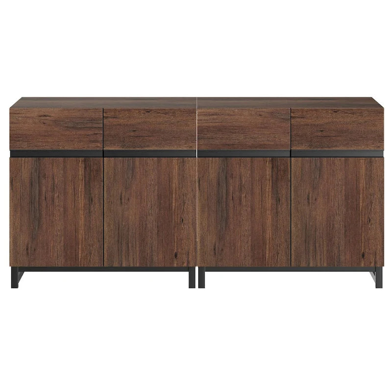 WAMPAT Modern Buffet Sideboards with Adjustable Shelves, Coffee Bar Table for Dining Room