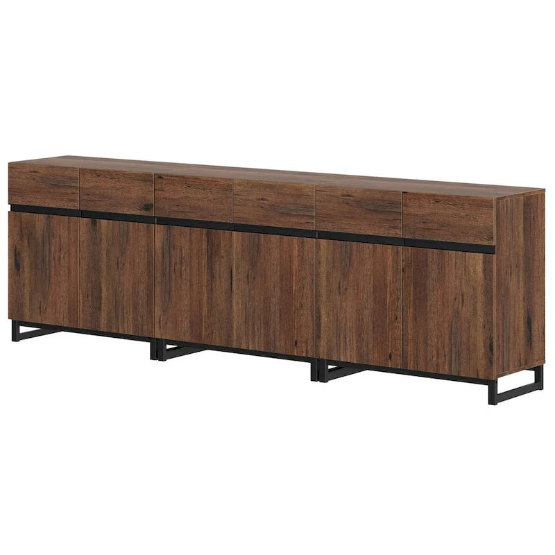 WAMPAT Modern Buffet Sideboards with Adjustable Shelves, Coffee Bar Table for Dining Room