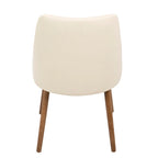 31.5 Walnut and Cream Quilted Faux Leather Modern Dining Chair