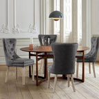 CHUN YI Faux Leather Modern Button Rivet Wing-back Dining Chair (Set of 2)