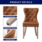 CHUN YI Faux Leather Modern Button Rivet Wing-back Dining Chair (Set of 2)