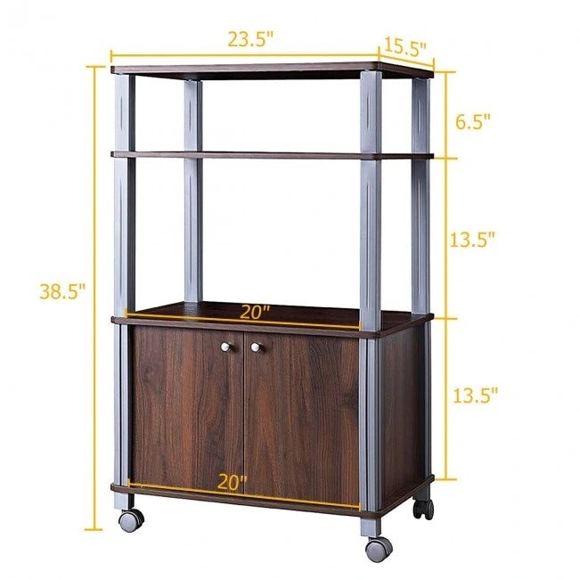 Microwave Rack Stand Rolling Storage Cart - 23.5 x 15.5 x 38.5 (L x W x H)