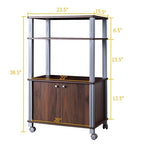 Microwave Rack Stand Rolling Storage Cart - 23.5 x 15.5 x 38.5 (L x W x H)