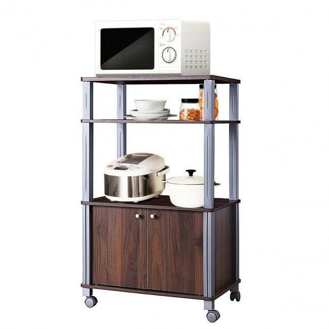 Microwave Rack Stand Rolling Storage Cart - 23.5 x 15.5 x 38.5 (L x W x H)