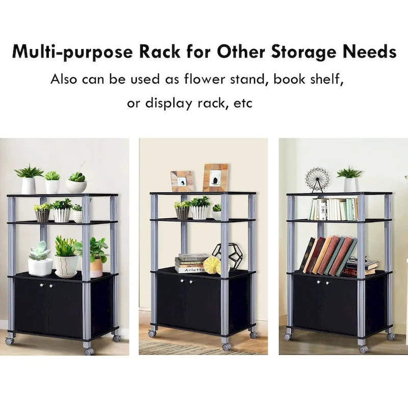 Microwave Rack Stand Rolling Storage Cart - 23.5 x 15.5 x 38.5 (L x W x H)