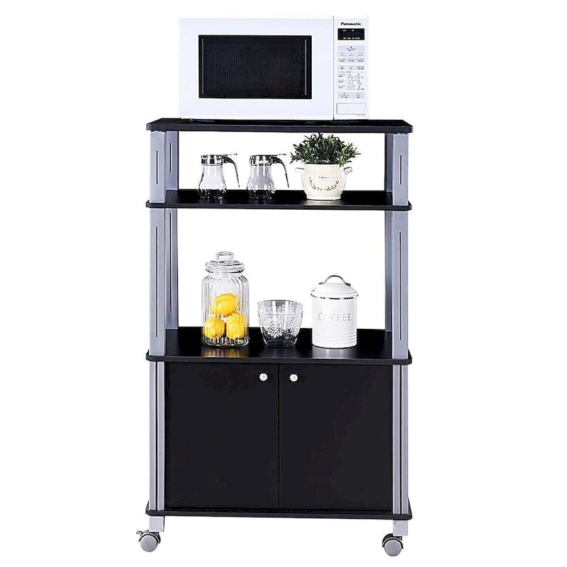 Microwave Rack Stand Rolling Storage Cart - 23.5 x 15.5 x 38.5 (L x W x H)