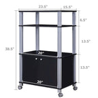 Microwave Rack Stand Rolling Storage Cart - 23.5 x 15.5 x 38.5 (L x W x H)