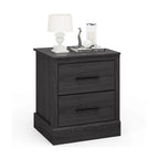 Wood Compact Floor Nightstand with Storage Drawers