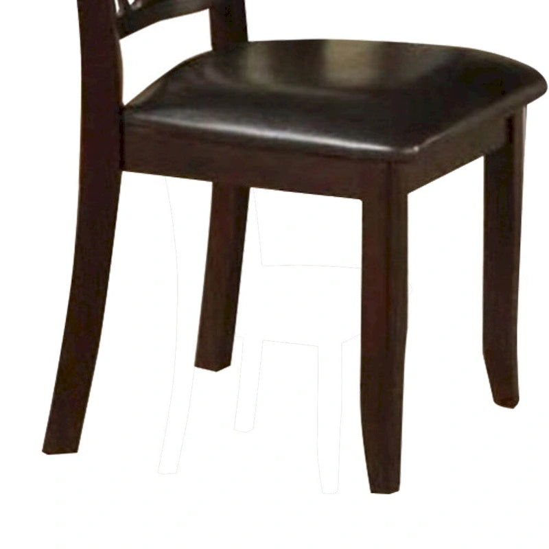 Rubber Wood Dining Chair With Upholstered Seat, Set Of 2 - 39 H x 19 W x 23 L Inches