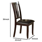 Rubber Wood Dining Chair With Upholstered Seat, Set Of 2 - 39 H x 19 W x 23 L Inches