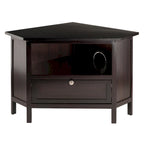 Zena Corner TV and Media Stand, Espresso - 34.65 x 23.94 x 22.28 inches