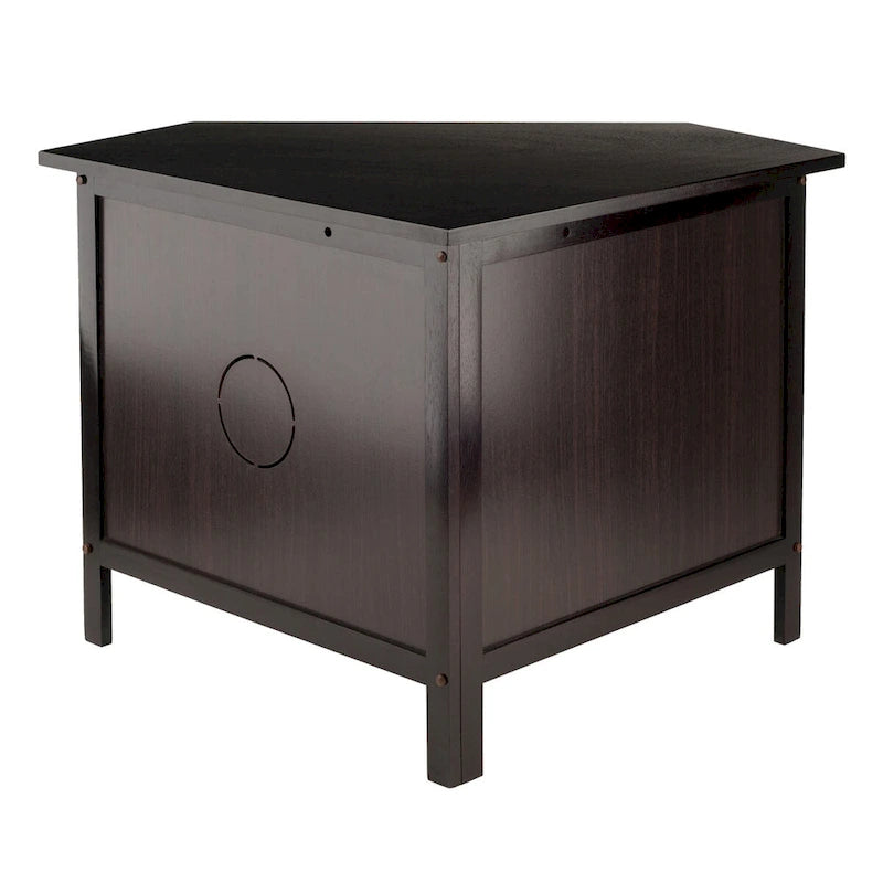 Zena Corner TV and Media Stand, Espresso - 34.65 x 23.94 x 22.28 inches