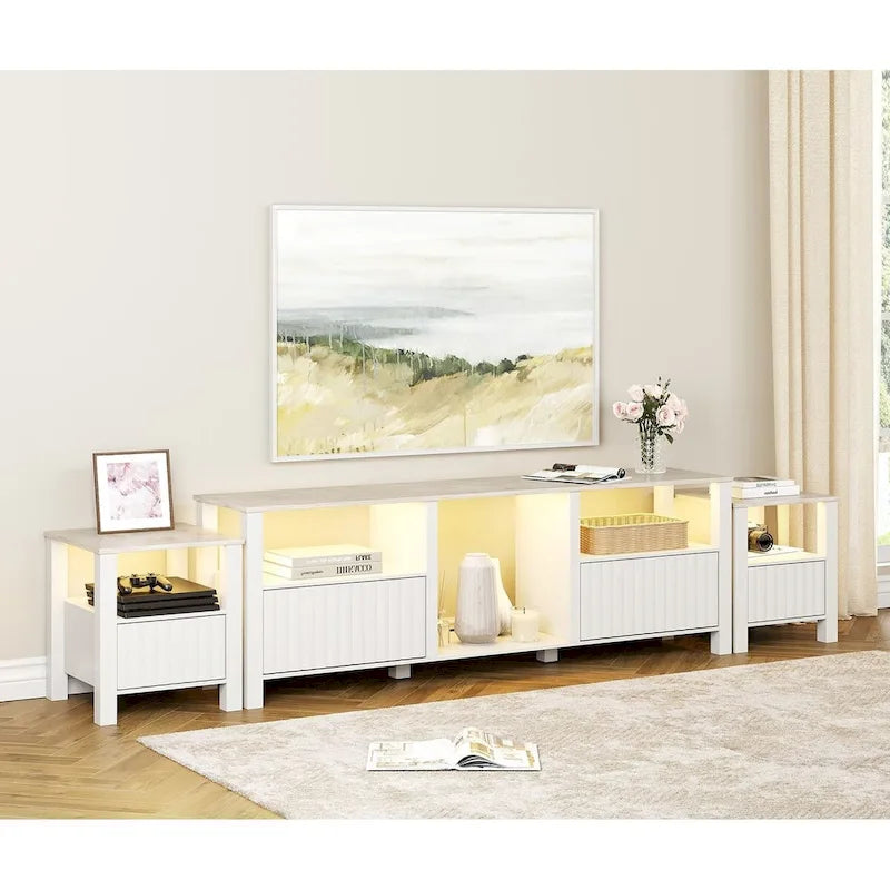 LED TV Stand for 75 Inch TV, Modern TV Console Table with Cabinet