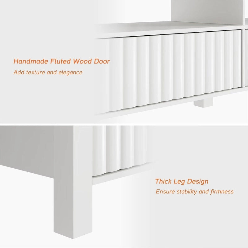 LED TV Stand for 75 Inch TV, Modern TV Console Table with Cabinet