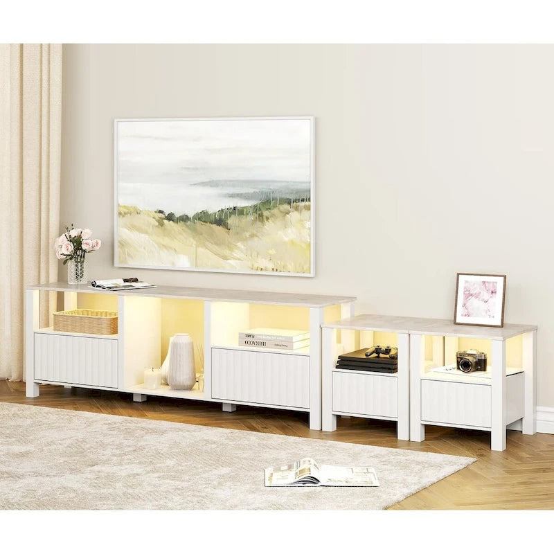 LED TV Stand for 75 Inch TV, Modern TV Console Table with Cabinet