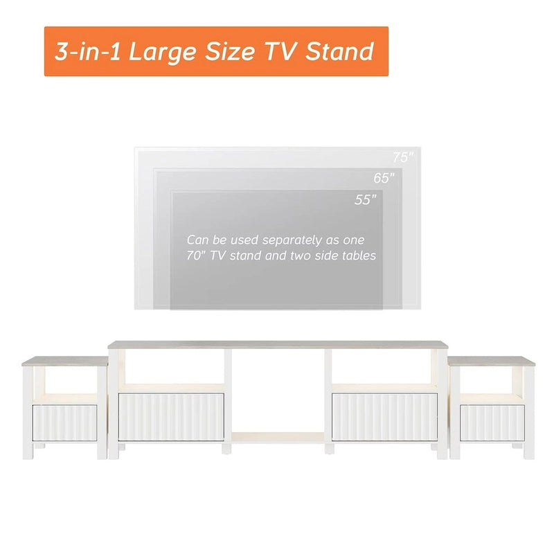 LED TV Stand for 75 Inch TV, Modern TV Console Table with Cabinet