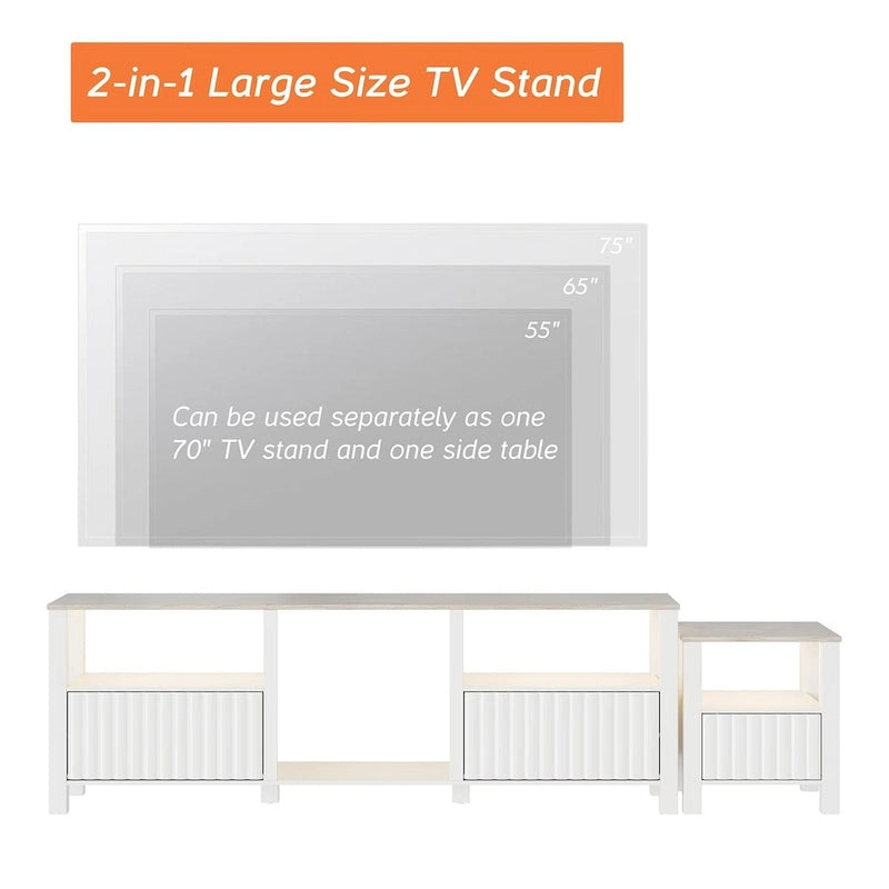 LED TV Stand for 75 Inch TV, Modern TV Console Table with Cabinet