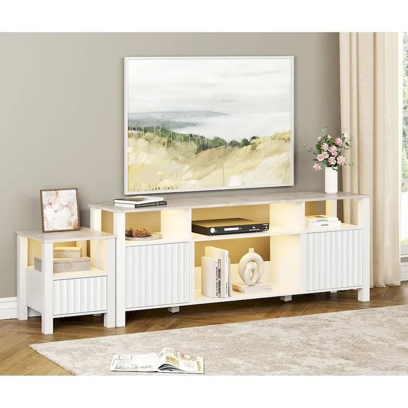 LED TV Stand for 75 Inch TV, Modern TV Console Table with Cabinet