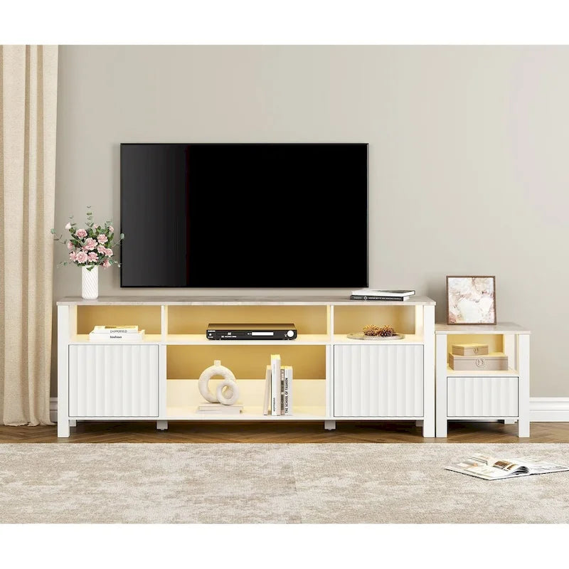 LED TV Stand for 75 Inch TV, Modern TV Console Table with Cabinet