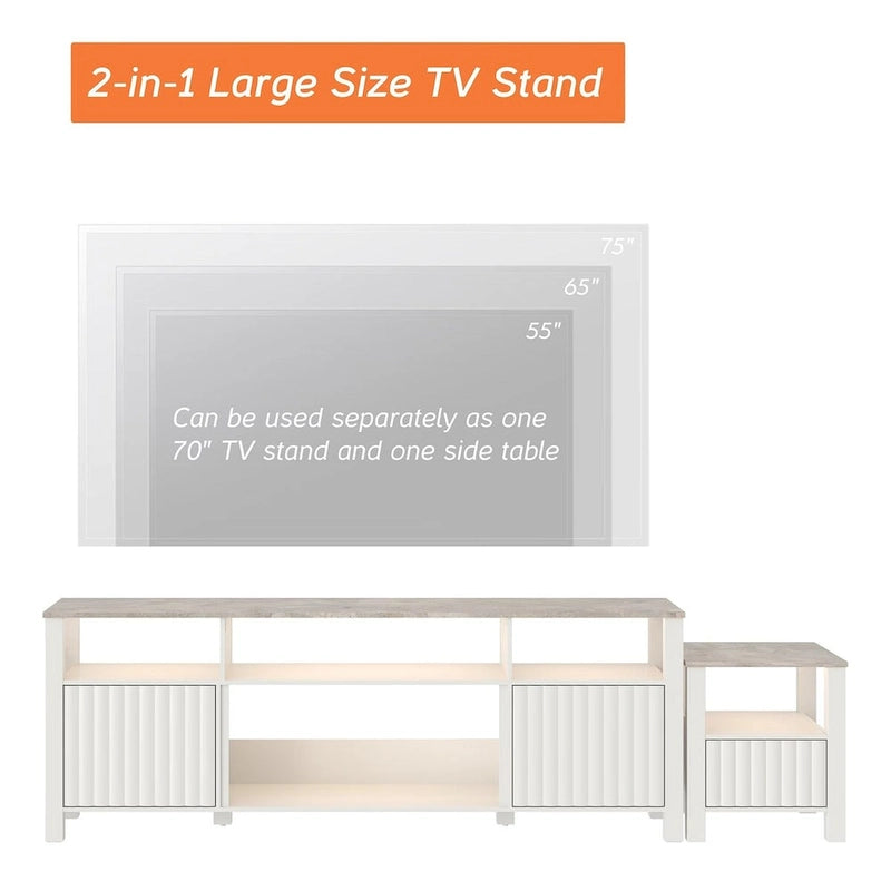 LED TV Stand for 75 Inch TV, Modern TV Console Table with Cabinet