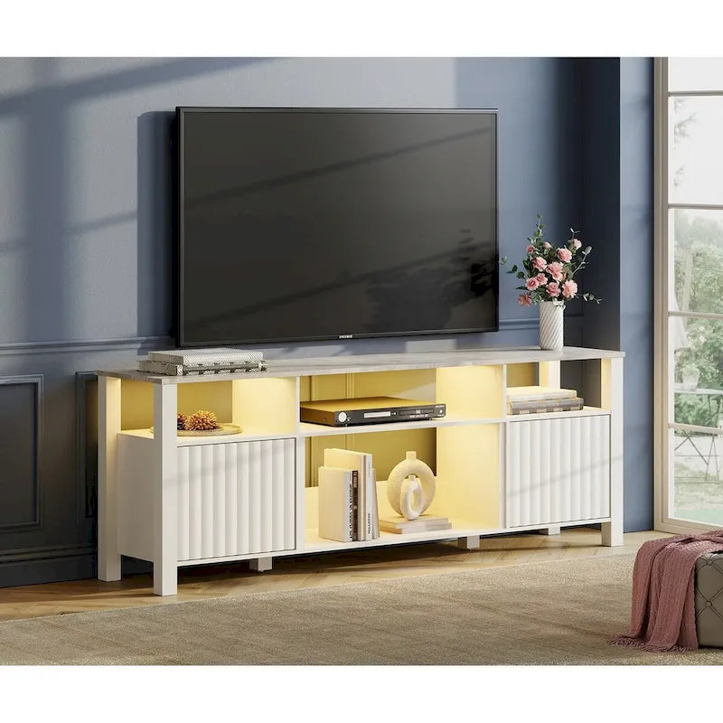 LED TV Stand for 75 Inch TV, Modern TV Console Table with Cabinet