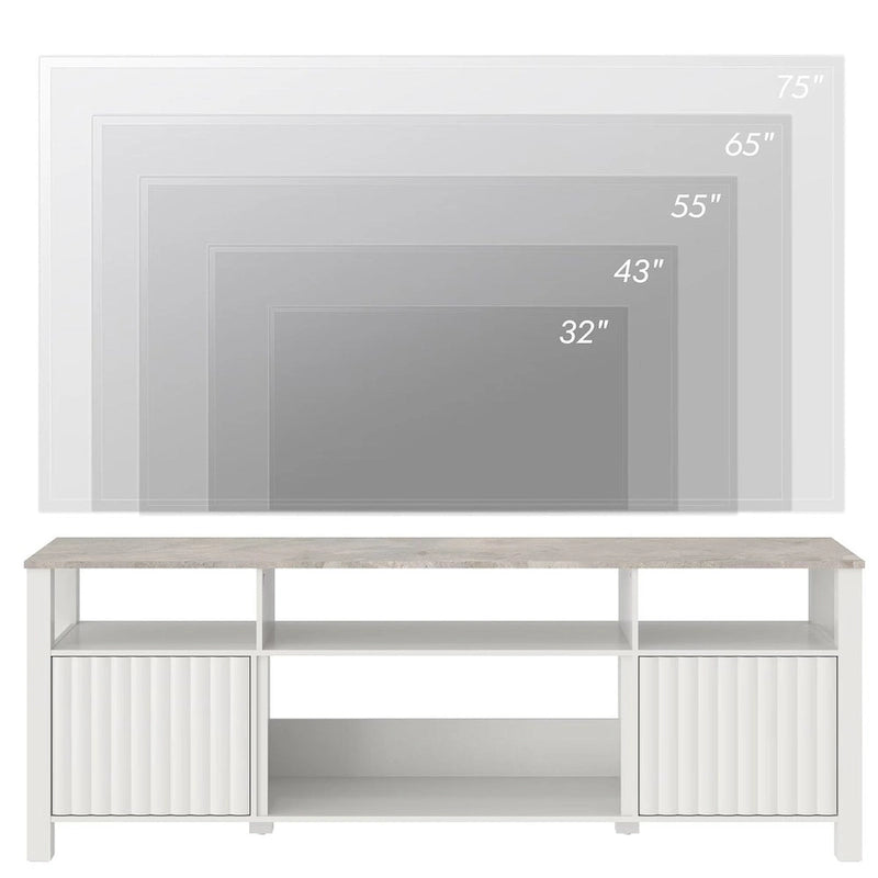 LED TV Stand for 75 Inch TV, Modern TV Console Table with Cabinet