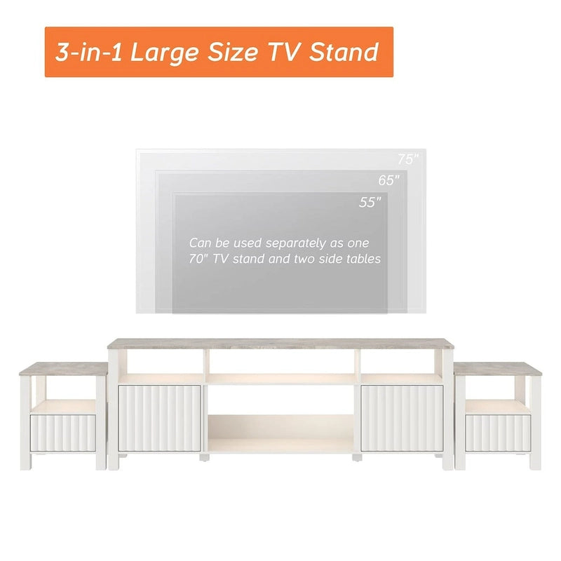 LED TV Stand for 75 Inch TV, Modern TV Console Table with Cabinet