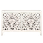 SAFAVIEH Giselle 2-Shelf 2-Door Media Stand (Fully Assembled) - 42 In. W x 15 In. D x 26 In. H - 42Wx15Dx26H