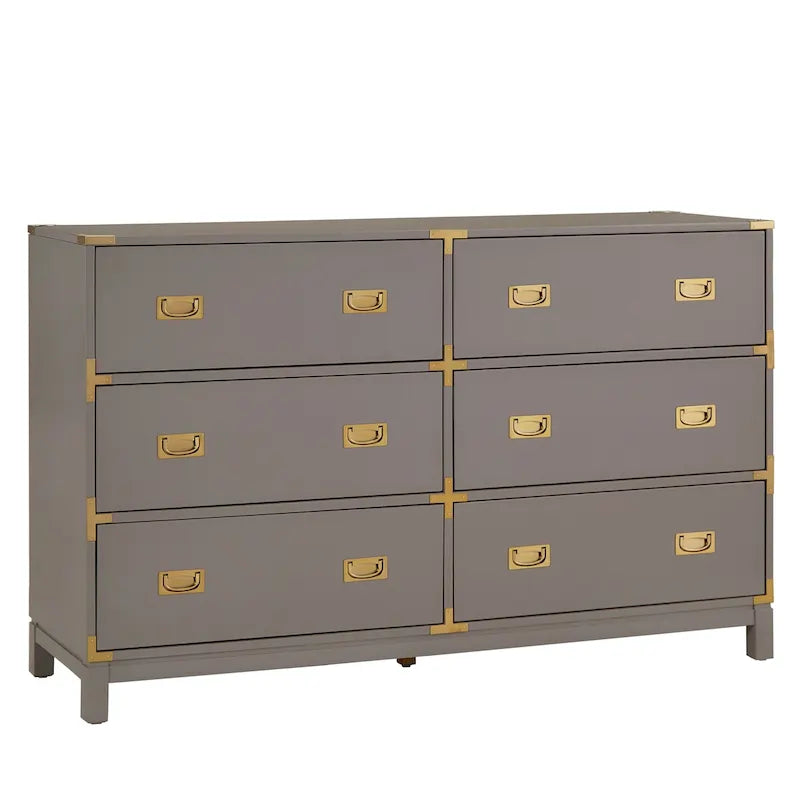 Kedric 6-Drawer Gold Accent Dresser by iNSPIRE Q Bold