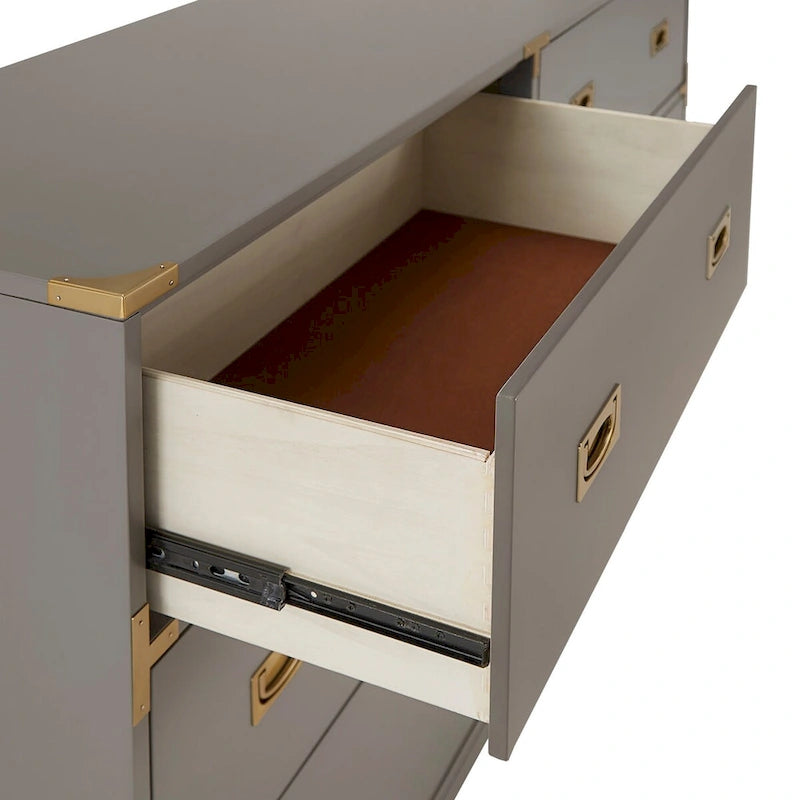 Kedric 6-Drawer Gold Accent Dresser by iNSPIRE Q Bold