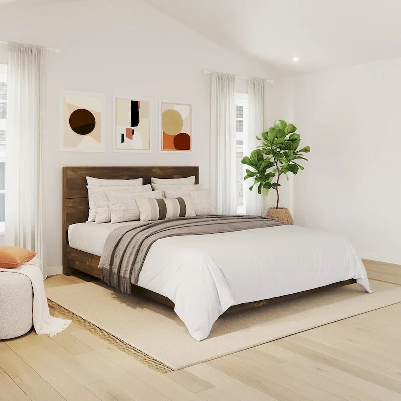 2-Piece Bedset With Bed Frame And Headboard,Truffle