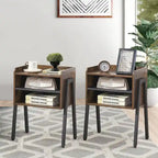 3-Pieces Bedroom Set with Black Platform Bed Frame and Nightstands Set of 2