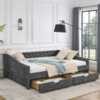 Daybed with Drawers Upholstered Tufted