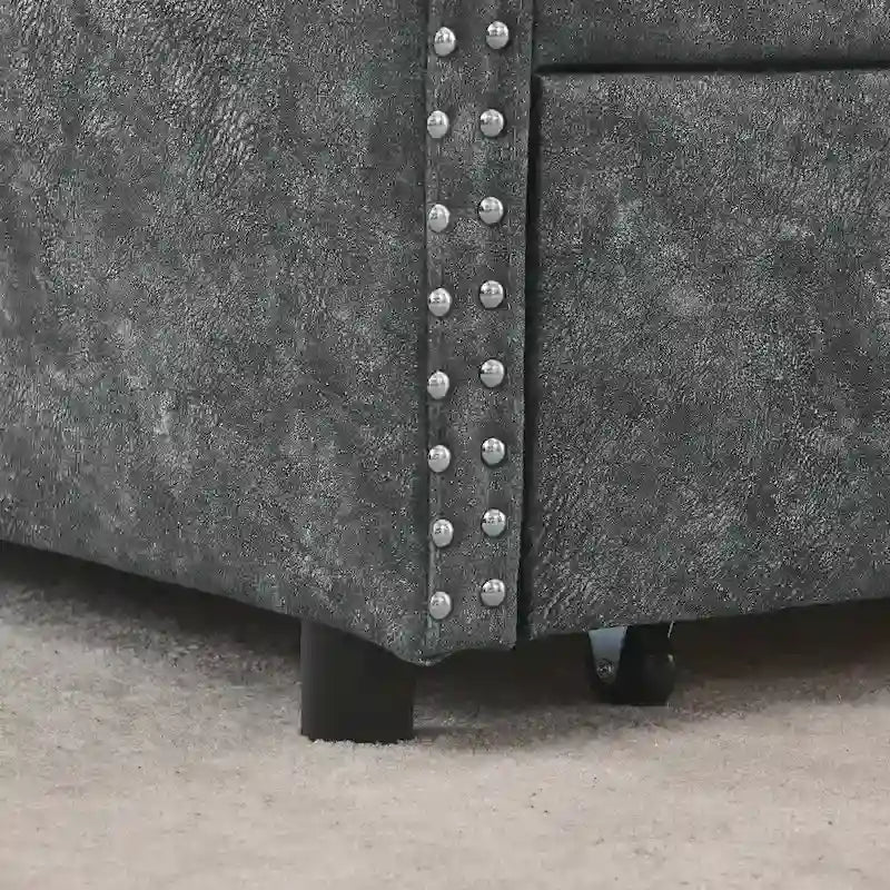 Daybed with Drawers Upholstered Tufted