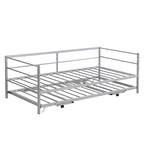 Metal Daybed with Adjustable Trundle, Pop Up Trundle