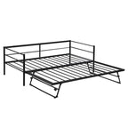 Metal Daybed with Adjustable Trundle, Pop Up Trundle