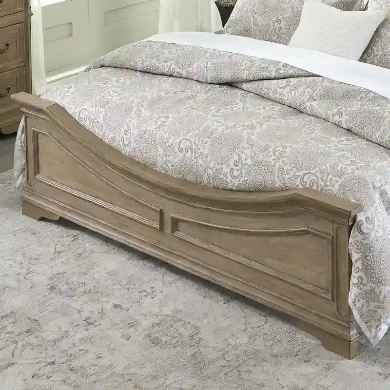 Magnolia Manor Upholstered Bed, and Dresser and Mirror Set