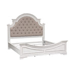 Magnolia Manor Upholstered Bed, and Dresser and Mirror Set