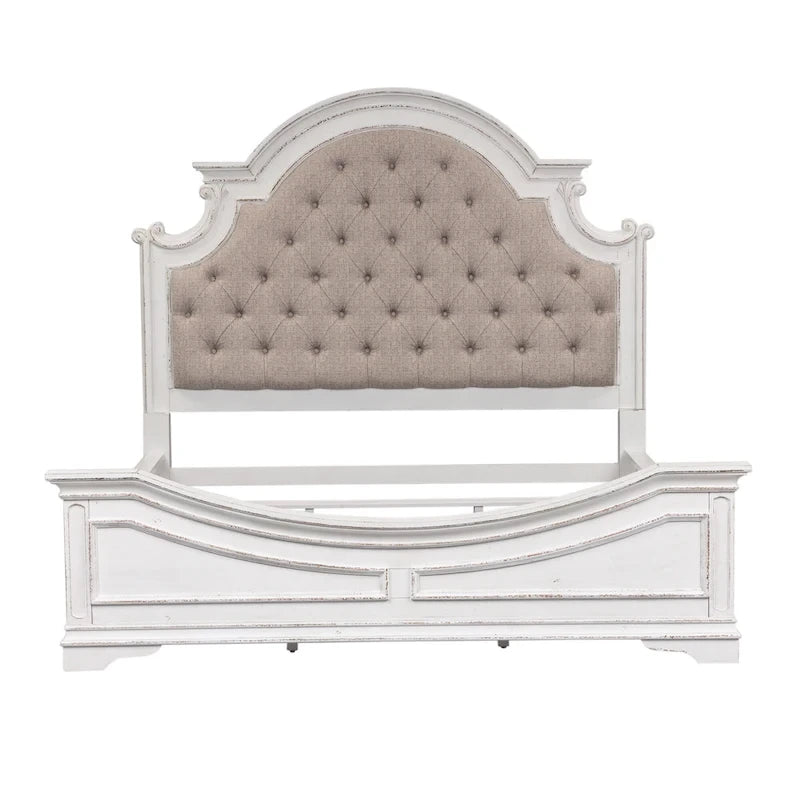Magnolia Manor Upholstered Bed, and Dresser and Mirror Set
