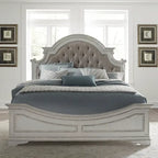 Magnolia Manor Upholstered Bed, and Dresser and Mirror Set