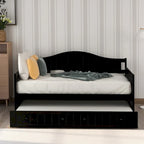 High-Quality Pine Twin Daybed with Trundle, Sofa Bed