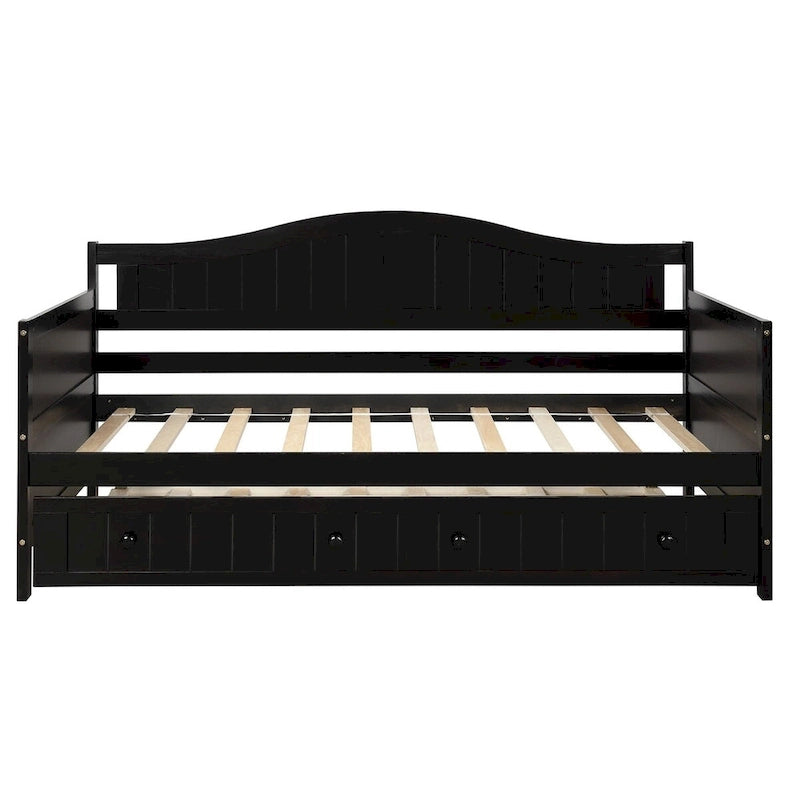High-Quality Pine Twin Daybed with Trundle, Sofa Bed