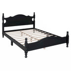 Full Size Wood Platform Bed Frame,Retro Style Platform Bed with Wooden Slat Support