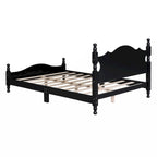 Full Size Wood Platform Bed Frame,Retro Style Platform Bed with Wooden Slat Support